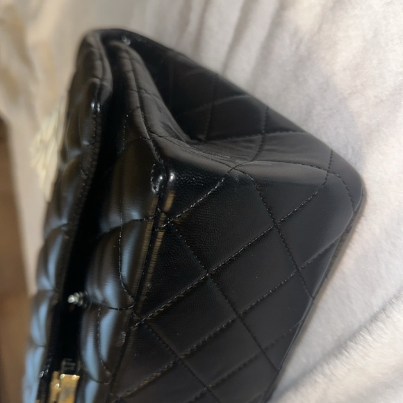 Orli Black Purse with an authentic Chanel Camelia Flower - Picture 5 of 10